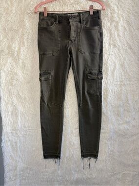 Free People Womens Boho Grunge Utility Cargo Pants Size 25 Moss Green READ Edgy